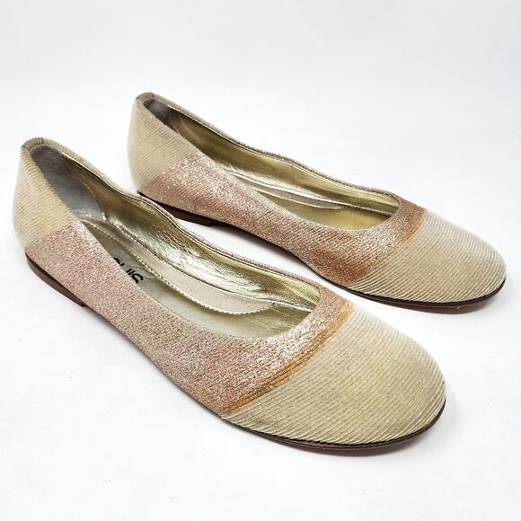 Quis Quis by Stefano Cavalleri Ballet Flats Girls EU39/US7 Cream & Pink Glitter - Picture 1 of 10